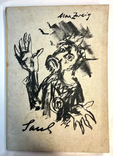 Saul und David in der Höhle. Szene aus dem Drama "Saul". Mit fünf handsignierten