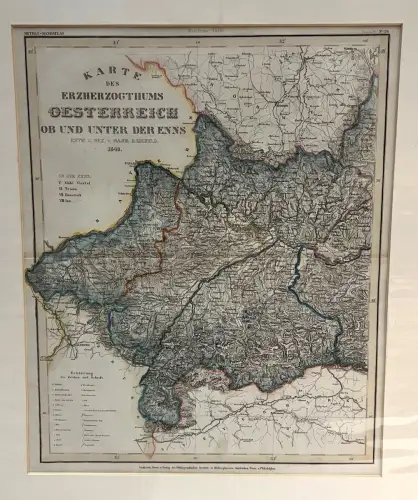Karte des Erzherzogthums Oesterreich ob und unter der Enns 1849. RADEFELD, [Carl