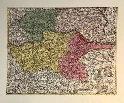 Archiducatus Austriae inferioris accuratißima tabula. Cujus ditio: in suos Quadr