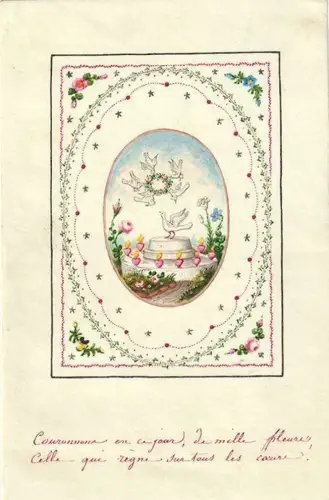 Couronnons en ce jour, de mille fleurs, Celle qui régne sur tous les cours.