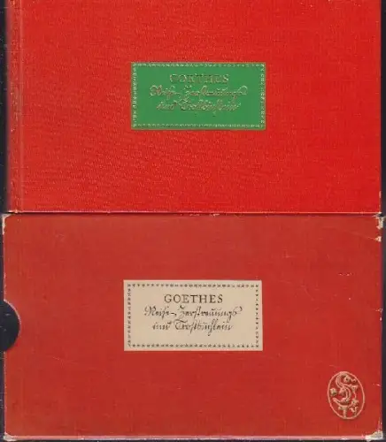 Goethes Reise- Zerstreuungs- und Trostbüchlein.... 1927