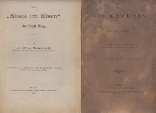 Der `Stock im Eisen` der Stadt Wien. Sonderabdruck aus dem XXIX. Jahresberichte 