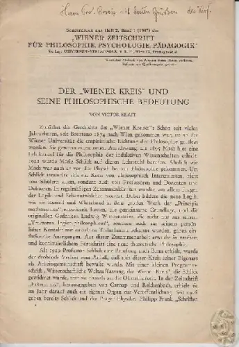 KRAFT, Der 'Wiener Kreis' und seine... 1947 1656-13