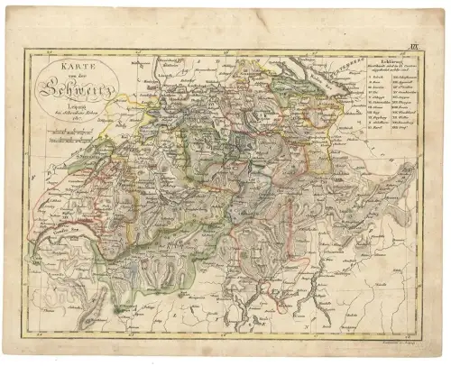 Karte von der Schweitz.