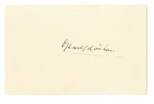Eigenhändig signierte Karte. SCHÖNHERR, Karl, Schriftsteller (1867-1943).