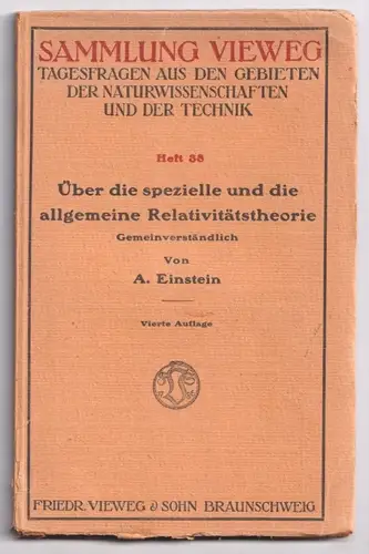Über die spezielle und die allgemeine Relativitätstheorie (Gemeinverständlich). 