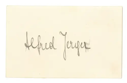 Eigenhändig signierte Karte. JERGER, Alfred, Opernsänger (1889-1976).