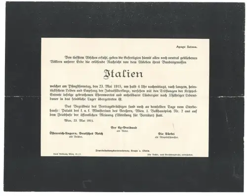 Von tiefstem Abscheu erfaßt, geben die Gerfertigten hiemit allen noch neutral ge