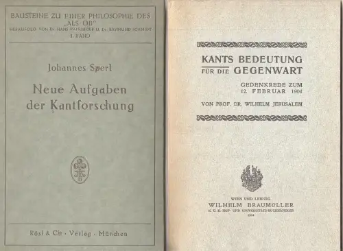 Neue Aufgaben der Kantforschung. SPERL, Johannes.