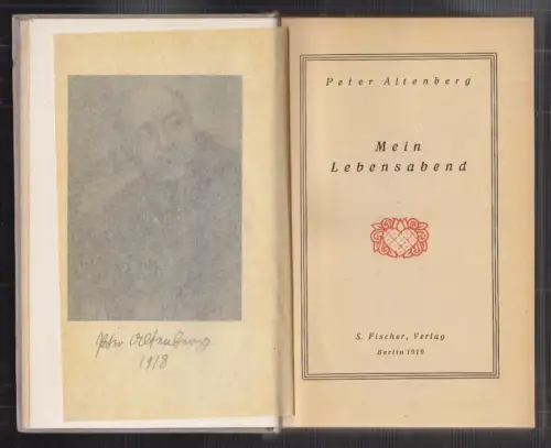 Mein Lebensabend. ALTENBERG, Peter. 0621-16