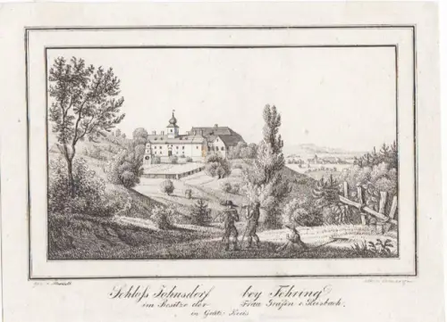 Schloss Johnsdorf bey Fehring im Besitz der Frau Gräfin v. Gleisbach, in Grätz. 
