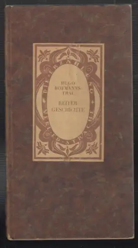 Reitergeschichte. HOFMANNSTHAL, Hugo. 0755-18