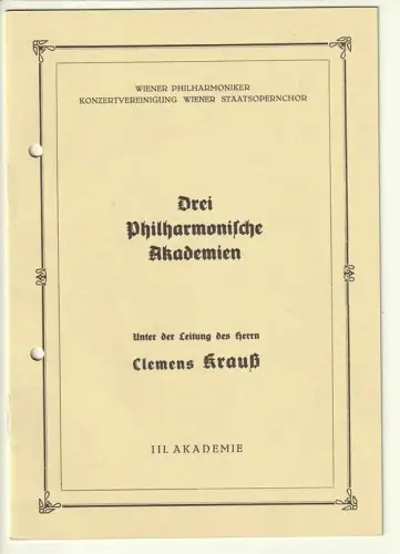 Eigenhänd. Signatur auf einem Programmheft der Wiener Philharmoniker Konzertvere