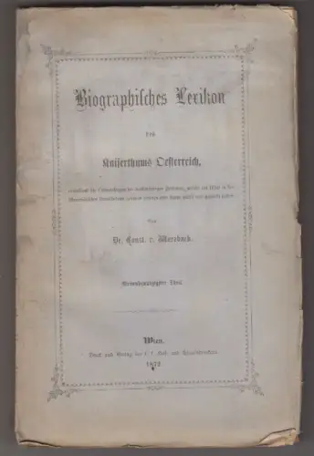 Biographisches Lexikon des Kaiserthums Oesterreich, enthaltend die Leben 2003-19