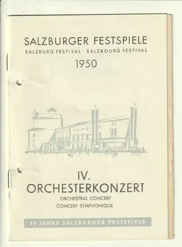 Eigenhändige, mehrzeilige Widmung in einem Progammheft der Salzburger Festspiele