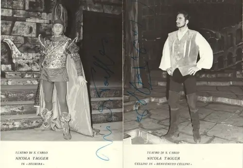 Teatro di S. Carlo. Nicola Tagger. Cellini in "Benvenuto Cellini".  Und: Teatro 