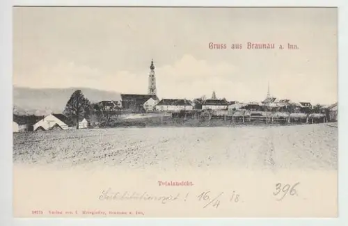 Gruss aus Braunau a. Inn. Totalansicht. 1890