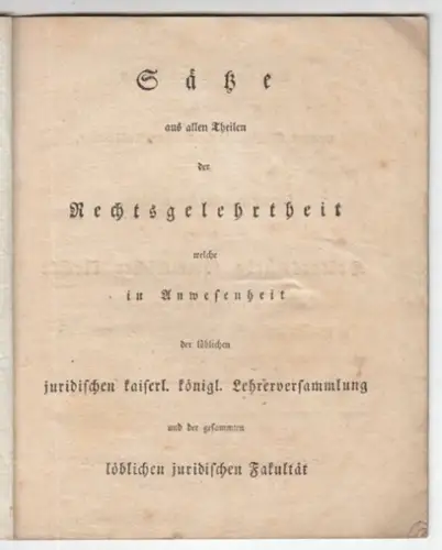 Sätze aus allen Theilen der Rechtsgelehrtheit... 1806