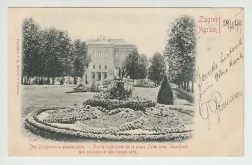 Zagreb Agram. Dio Zrinjevca s akademijom. - Partie inférieure de la place Zrini 
