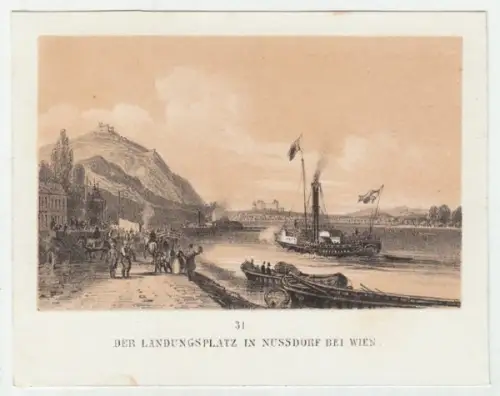 Der Landungsplatz in Nussdorf bei Wien. 1860