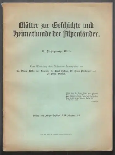 Blätter zur Geschichte und Heimatkunde der... 1911