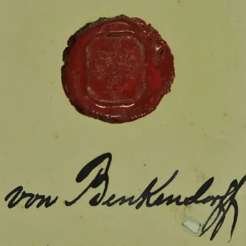 Wappensiegel des Hauses Benkendorff. Wappen:... 1700