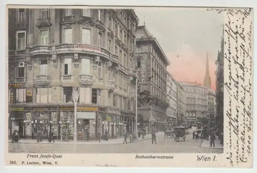Wien I. Rothenthurmstrasse. Franz Josefs-Quai. 1900