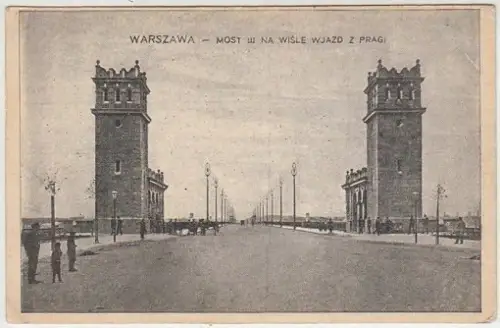 Warszawa - Most w na wisle wjad z pragi. 1900