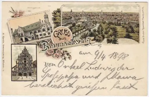 Gruss aus Braunschweig. Dankwarderobe. 1890