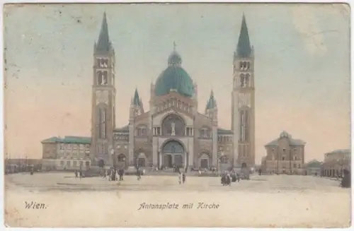 Wien. Antonplatz mit Kirche. 1900