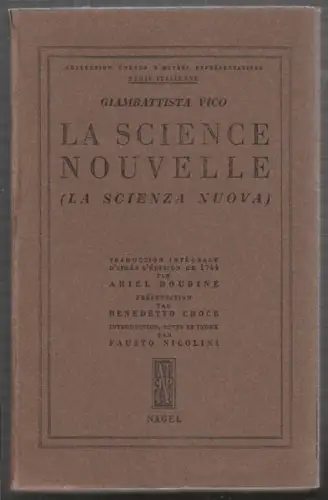 VICO, Principes d'une Science Nouvelle Relative... 1953