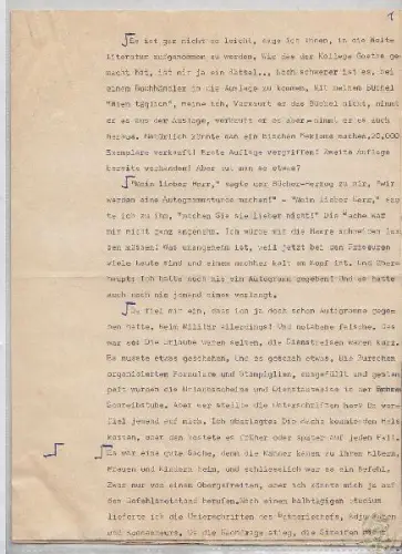 WEST, Typoskript mit eh. Korrekturen. 1965