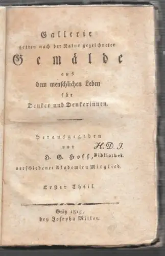 HOFF, Gallerie getreu nach der Natur... 1815