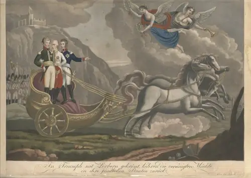 In Triumph mit Lorbern gekrönt, kehren die vereinigten Mächte in ihre friedliche