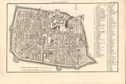 Plan de Brescia. [LALANDE, Joseph Jerome Le Francais de.].