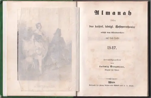 Almanah [!] für das kaiserl. königl. Hofoperntheater nächst dem Kärntnerthore au