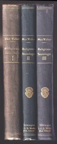 Gesammelte Aufsätze zur Religionssoziologie. WEBER, Max.