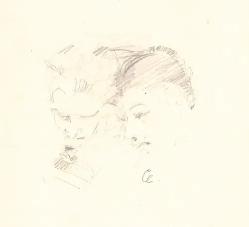 Eigenhändige Bleistiftzeichnung  mit einem begleitenden Autograph (sign. "Paul")