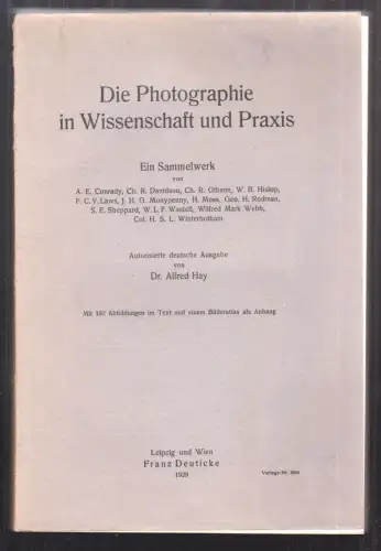 Die Photographie in Wissenschaft und Praxis. Ein Sammelwerk. Autorisierte deutsc