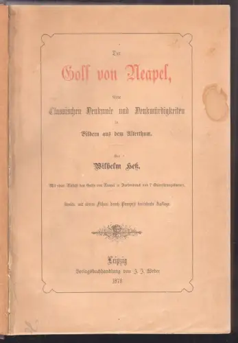 Der Golf von Neapel, seine classischen Denkmale und Denkwürdigkeiten in Bildern 