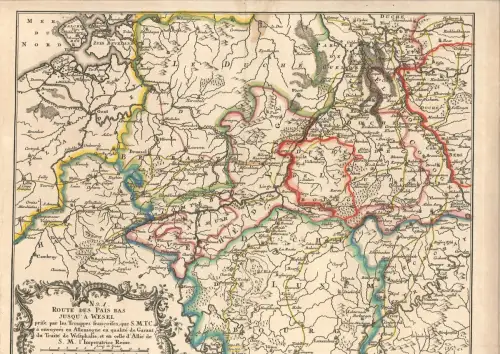 Route des Pais Bas jusqu`à Wesel prise par les trouppes françoises, que S. M. T.