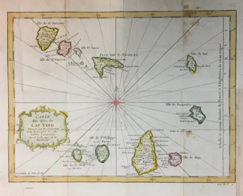 Carte de les Isles du Cap Verd. Dressée sur les Journaux et les Remarques des pl
