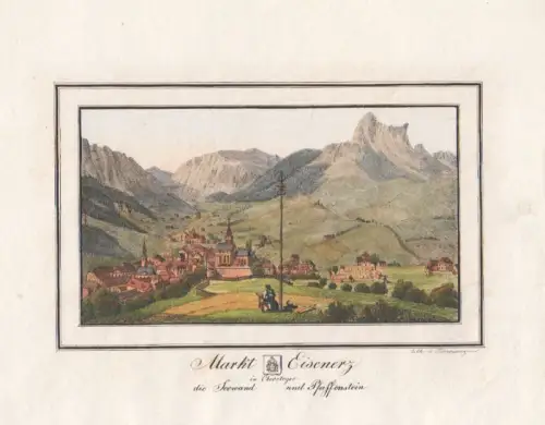 Markt Eisenerz in Obersteyer die Seewand und Pfaffenstein.