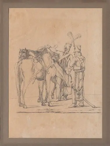 [Husaren mit Pferden]. KLEIN, Johann Adam (1792-1875).