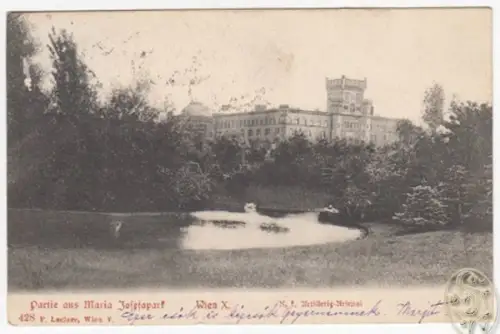 Partie aus Maria Josefapark, Wien X. K. k. Artillerie-Arsenal