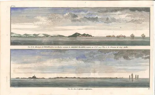 Vue de la Montagne de Petaplan, et des Rochers les Moines Blancs /  Vue des Isle