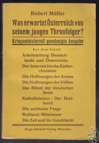 Was erwartet Österreich von seinem jungen Thronfolger? MÜLLER, Robert.
