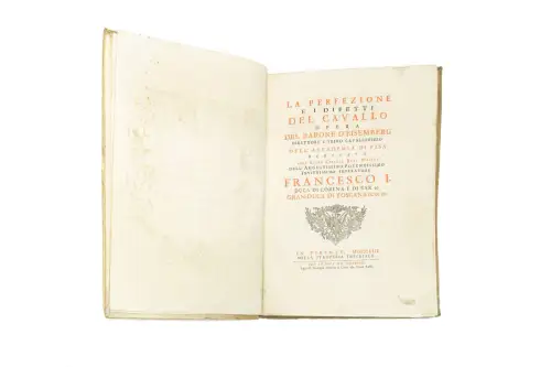 La perfezione e i difetti del cavallo. Opera del Barone d`Eisemberg Direttore e 