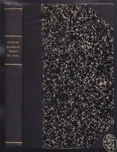 KAYSERLING. Meir., Sephardim. Romanische... 1859