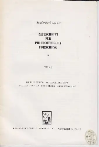KRAFT, Diskussion: Dinglers 'Methodische... 1952